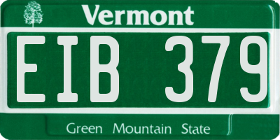 VT license plate EIB379