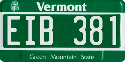 VT license plate EIB381