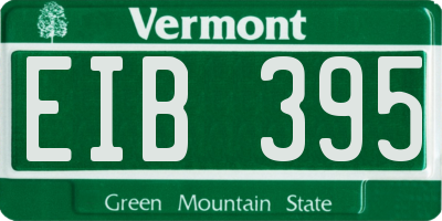 VT license plate EIB395