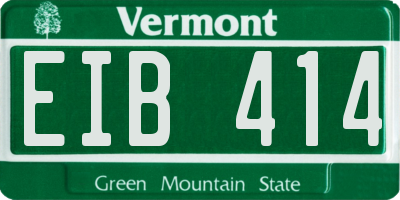 VT license plate EIB414