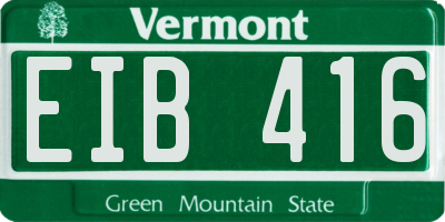 VT license plate EIB416