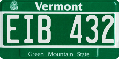 VT license plate EIB432