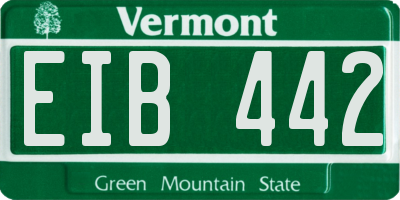 VT license plate EIB442