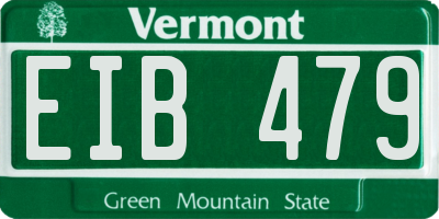VT license plate EIB479