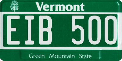VT license plate EIB500