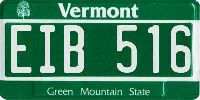 VT license plate EIB516