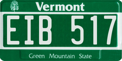VT license plate EIB517