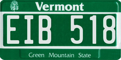 VT license plate EIB518