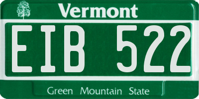 VT license plate EIB522