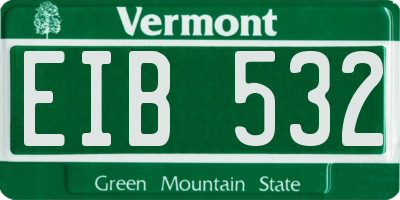 VT license plate EIB532