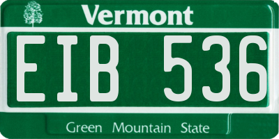 VT license plate EIB536