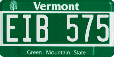 VT license plate EIB575