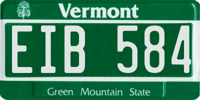 VT license plate EIB584