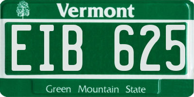 VT license plate EIB625
