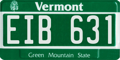 VT license plate EIB631