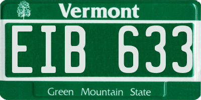VT license plate EIB633