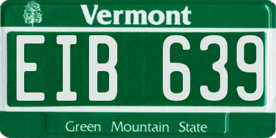 VT license plate EIB639