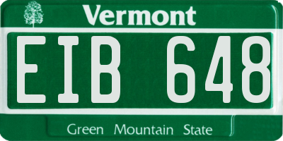 VT license plate EIB648