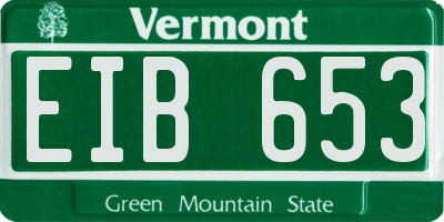 VT license plate EIB653
