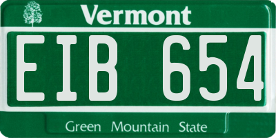 VT license plate EIB654