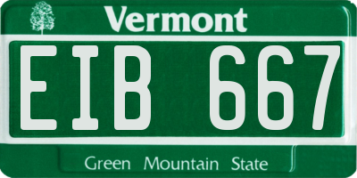 VT license plate EIB667