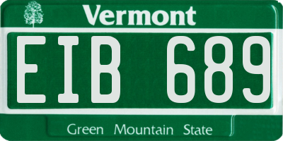 VT license plate EIB689