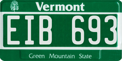 VT license plate EIB693