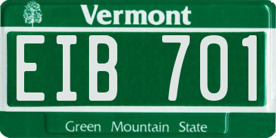 VT license plate EIB701