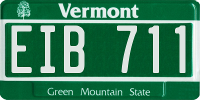 VT license plate EIB711