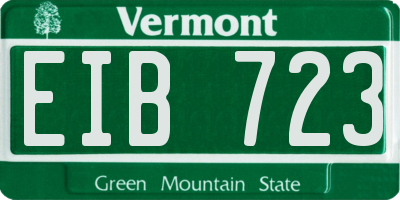VT license plate EIB723