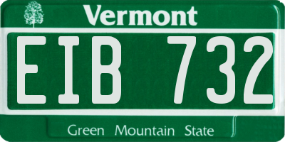 VT license plate EIB732
