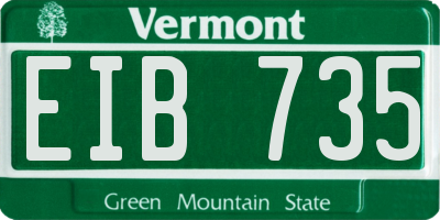 VT license plate EIB735
