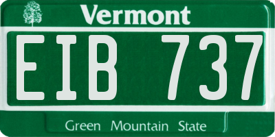 VT license plate EIB737