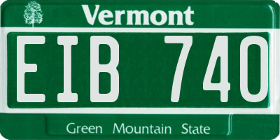 VT license plate EIB740