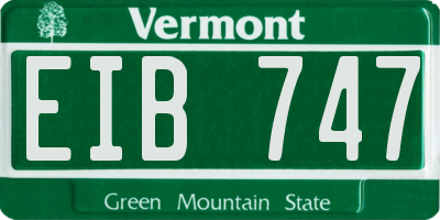 VT license plate EIB747