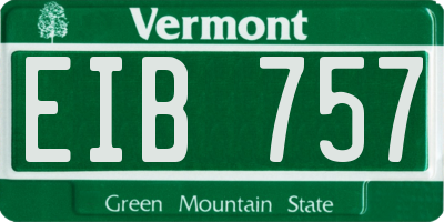 VT license plate EIB757