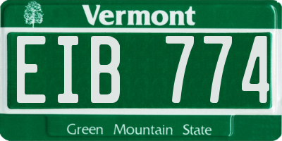 VT license plate EIB774