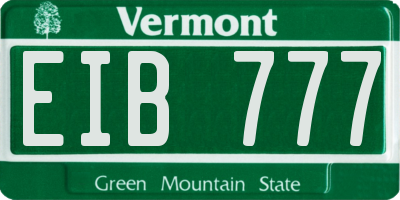 VT license plate EIB777