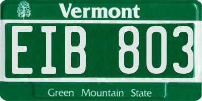 VT license plate EIB803