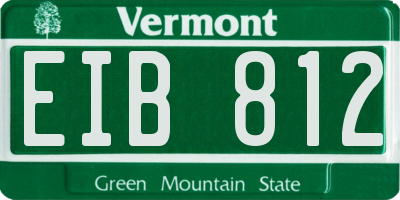 VT license plate EIB812