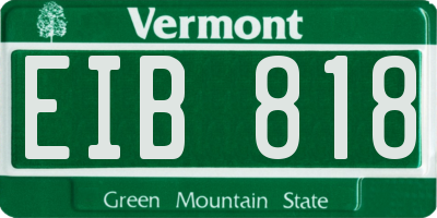 VT license plate EIB818