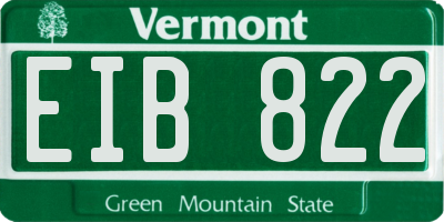 VT license plate EIB822