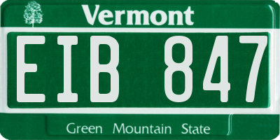 VT license plate EIB847