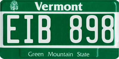 VT license plate EIB898