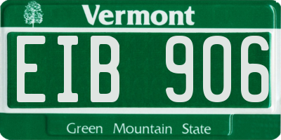 VT license plate EIB906