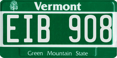 VT license plate EIB908