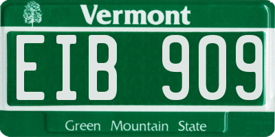 VT license plate EIB909