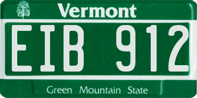 VT license plate EIB912