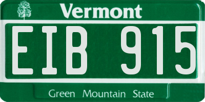 VT license plate EIB915