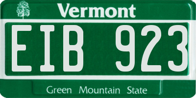 VT license plate EIB923